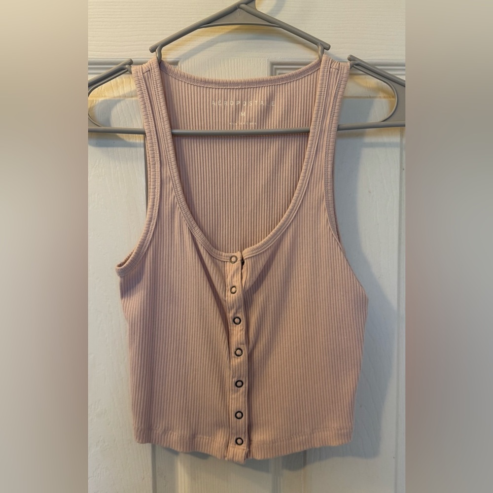 Aeropostale Blush Button-Front Tank Top
